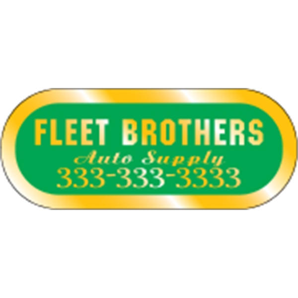 2.5" x 1" Capsule ID Decal - Gold Polyester - 2.5" x 1" Capsule ID Decal - Gold Polyester - Image 1 of 2