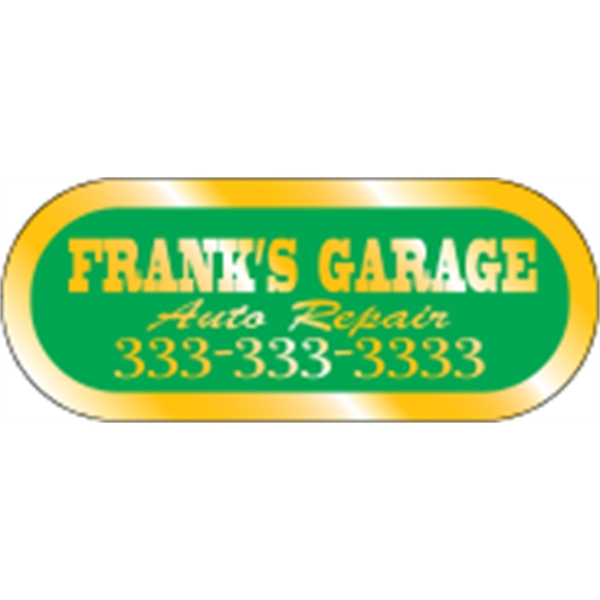 2.5" x 1" Capsule ID Decal - Gold Polyester - 2.5" x 1" Capsule ID Decal - Gold Polyester - Image 2 of 2