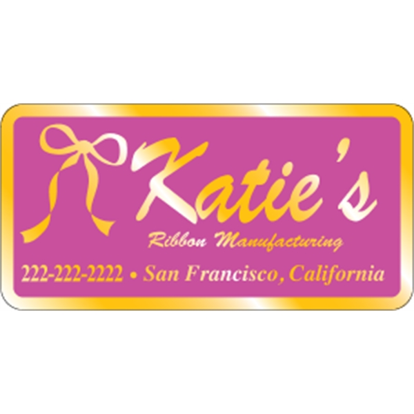 4" x 2" Rectangle ID Decal - Gold Polyester