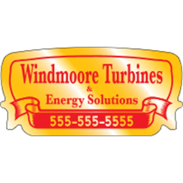 2.875" x 1.375" Banner Bubble ID Decal - Gold Poly - 2.875" x 1.375" Banner Bubble ID Decal - Gold Poly - Image 1 of 2