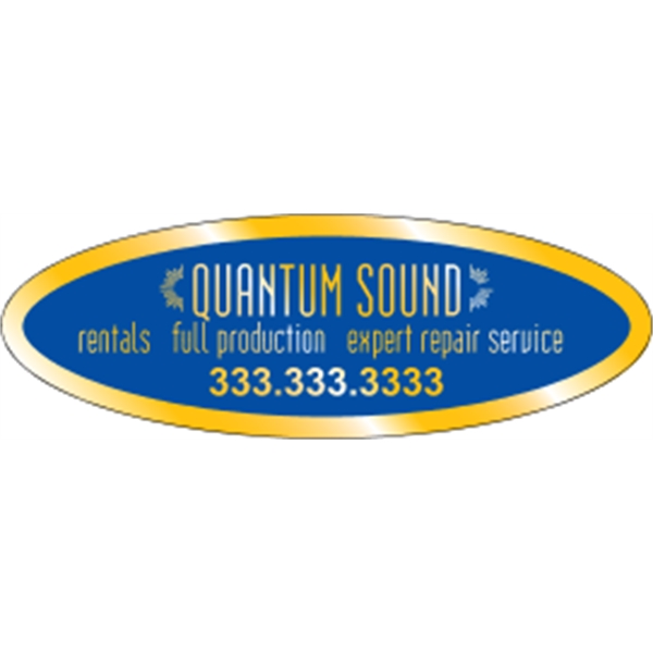 3.75" x 1.25" Oval ID Decal - Gold Polyester - 3.75" x 1.25" Oval ID Decal - Gold Polyester - Image 2 of 2