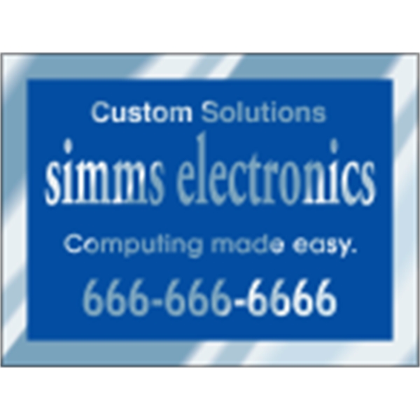 2" x 1.5" Sq Corner Rect ID Decal - Chrome - 2" x 1.5" Sq Corner Rect ID Decal - Chrome - Image 1 of 2