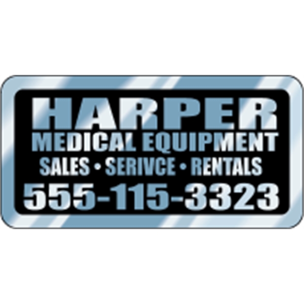 2.75" x 1.375" Rectangle ID Decal - Chrome - 2.75" x 1.375" Rectangle ID Decal - Chrome - Image 0 of 2