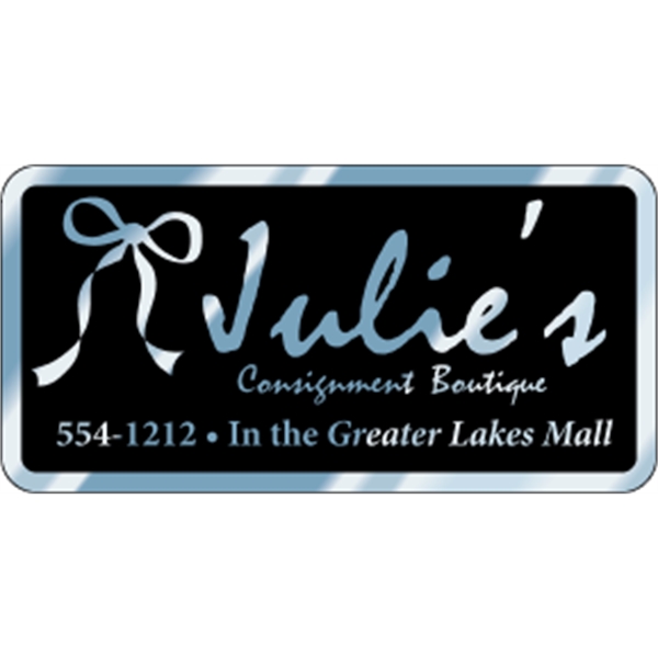 4" x 2" Rectangle ID Decal - Chrome - 4" x 2" Rectangle ID Decal - Chrome - Image 0 of 2