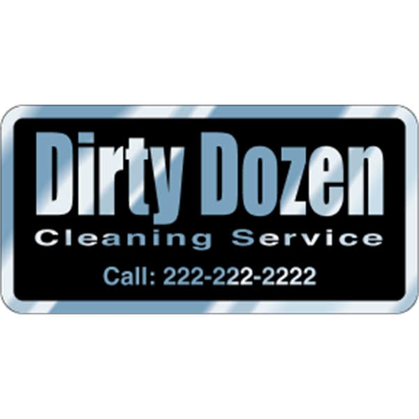 4" x 2" Rectangle ID Decal - Chrome - 4" x 2" Rectangle ID Decal - Chrome - Image 2 of 2