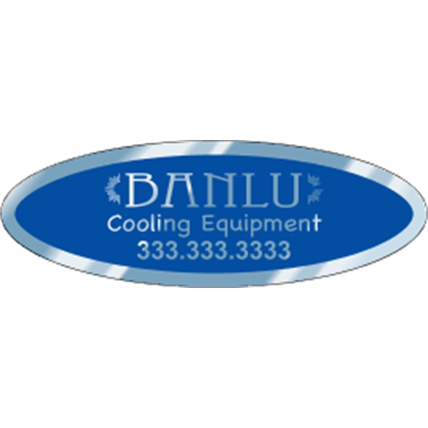 3.75" x 1.25" Oval ID Decal - Chrome - 3.75" x 1.25" Oval ID Decal - Chrome - Image 1 of 2