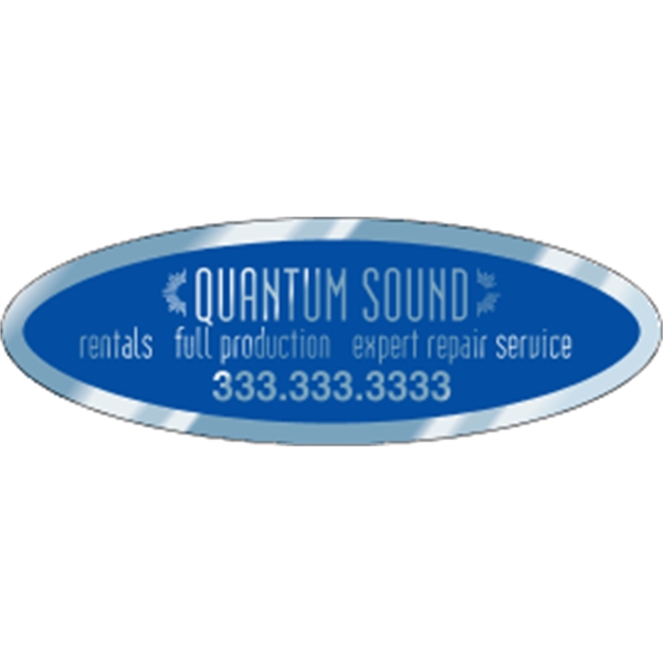 3.75" x 1.25" Oval ID Decal - Chrome - 3.75" x 1.25" Oval ID Decal - Chrome - Image 2 of 2