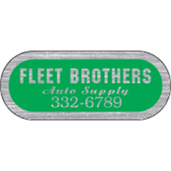2.5" x 1" Capsule ID Decal - Brushed Chrome - 2.5" x 1" Capsule ID Decal - Brushed Chrome - Image 0 of 2