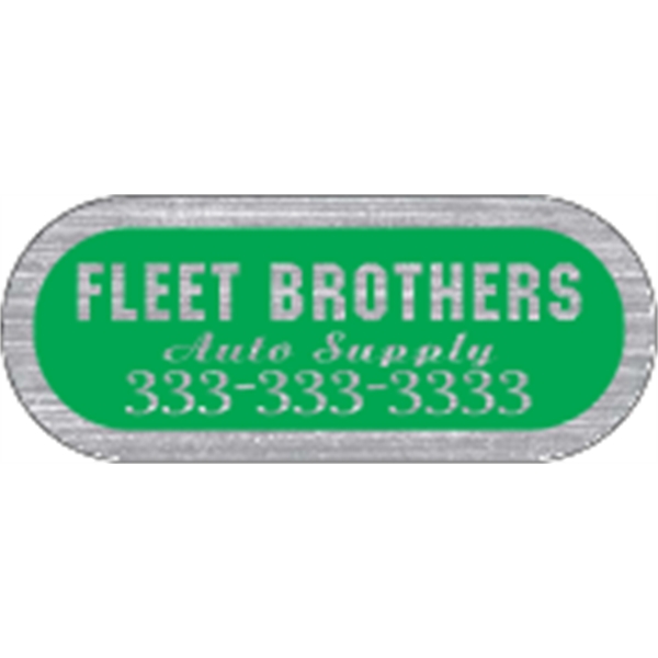 2.5" x 1" Capsule ID Decal - Brushed Chrome - 2.5" x 1" Capsule ID Decal - Brushed Chrome - Image 1 of 2
