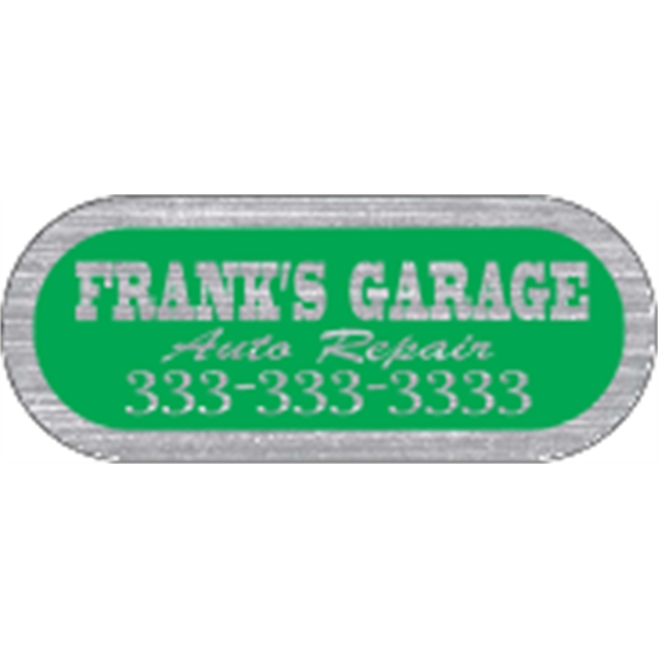 2.5" x 1" Capsule ID Decal - Brushed Chrome - 2.5" x 1" Capsule ID Decal - Brushed Chrome - Image 2 of 2