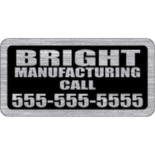 2.75" x 1.375" Rect ID Decal  - Brushed Chrome - 2.75" x 1.375" Rect ID Decal  - Brushed Chrome - Image 1 of 2