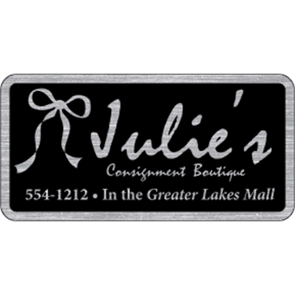 4" x 2" Rectangle ID Decal - Brushed Chrome - 4" x 2" Rectangle ID Decal - Brushed Chrome - Image 0 of 2