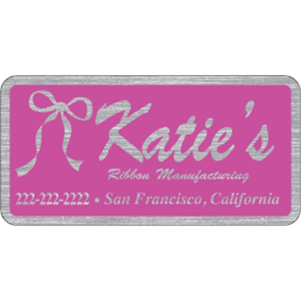 4" x 2" Rectangle ID Decal - Brushed Chrome - 4" x 2" Rectangle ID Decal - Brushed Chrome - Image 1 of 2