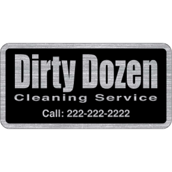4" x 2" Rectangle ID Decal - Brushed Chrome - 4" x 2" Rectangle ID Decal - Brushed Chrome - Image 2 of 2