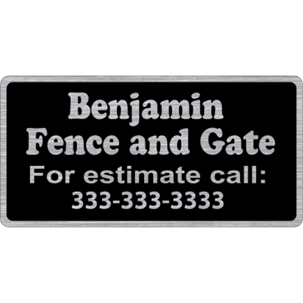 6" x 3" Rectangle ID Decal - Brushed Chrome