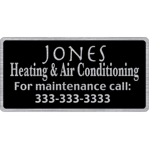 6" x 3" Rectangle ID Decal - Brushed Chrome