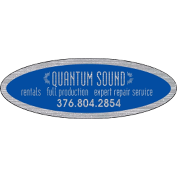 3.75" x 1.25" Oval ID Decal - Brushed Chrome - 3.75" x 1.25" Oval ID Decal - Brushed Chrome - Image 0 of 2