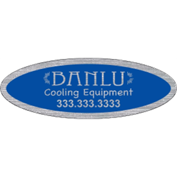 3.75" x 1.25" Oval ID Decal - Brushed Chrome - 3.75" x 1.25" Oval ID Decal - Brushed Chrome - Image 1 of 2