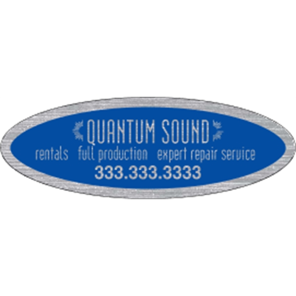 3.75" x 1.25" Oval ID Decal - Brushed Chrome - 3.75" x 1.25" Oval ID Decal - Brushed Chrome - Image 2 of 2