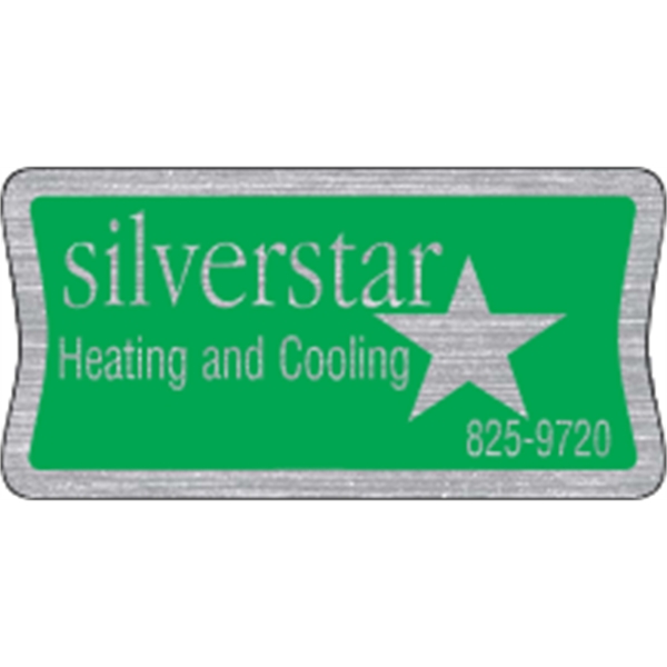 3" x 1.5" Rectangle w/Indent - Brushed Chrome - 3" x 1.5" Rectangle w/Indent - Brushed Chrome - Image 0 of 2