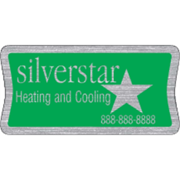 3" x 1.5" Rectangle w/Indent - Brushed Chrome - 3" x 1.5" Rectangle w/Indent - Brushed Chrome - Image 2 of 2