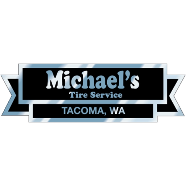 Ribbon w/ Rectangle Auto Ads - Chrome