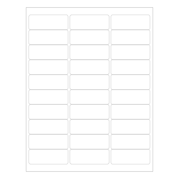 2.625" x 1" - 30up 8.5 x 11 Blank Laser Labels