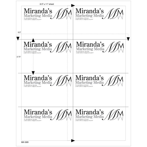 4.25" x 2.75" - 8up 8.5 x 11  Custom Laser Labels 1,000 S...