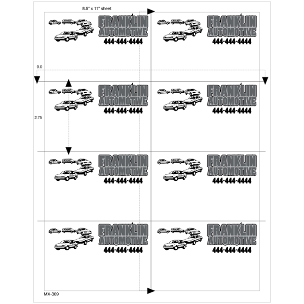 4.25" x 2.75" - 8up 8.5 x 11  Custom Laser Labels 1,000 S...
