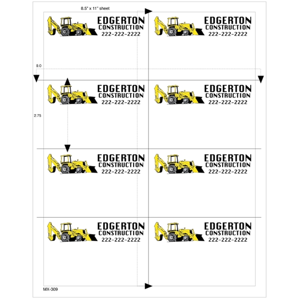 4.25" x 2.75" - 8up 8.5 x 11  Custom Laser Labels 1,000 S...