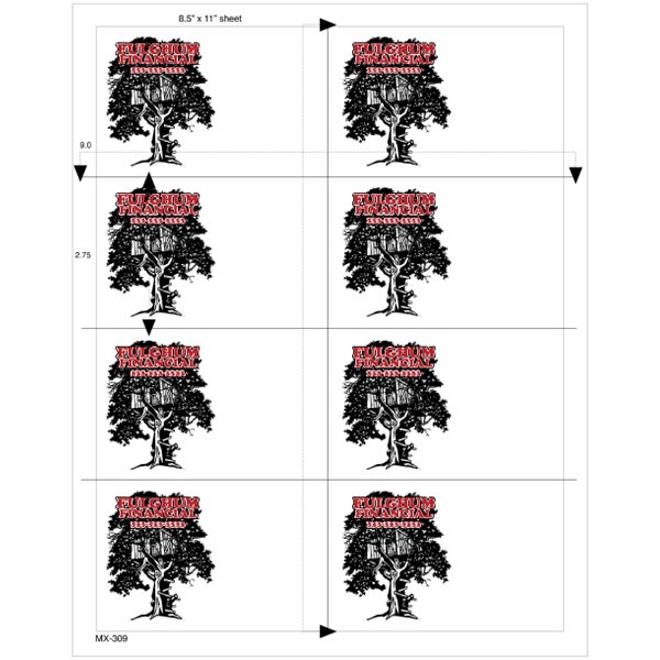 4.25" x 2.75" - 8up 8.5 x 11  Custom Laser Labels 1,000 S...