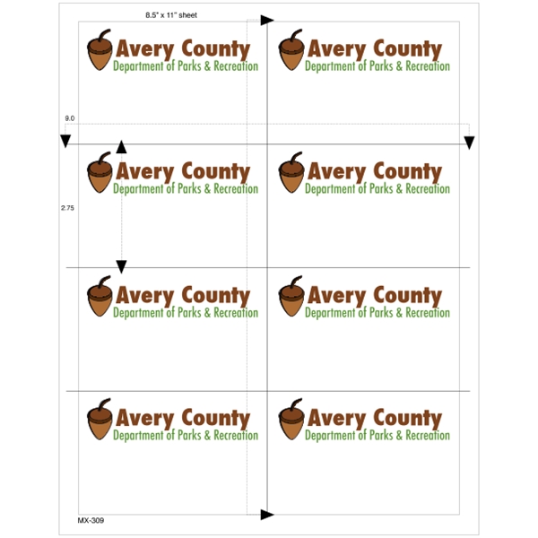 4.25" x 2.75" - 8up 8.5 x 11  Custom Laser Labels 1,000 S...