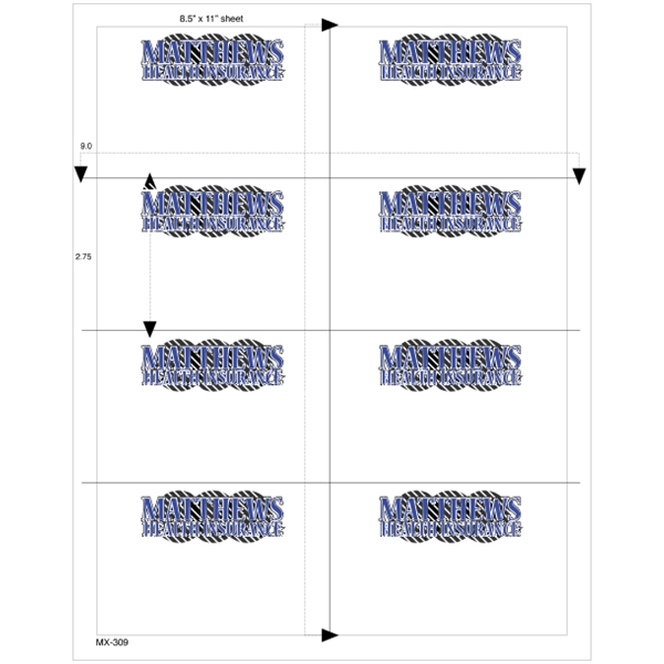 4.25" x 2.75" - 8up 8.5 x 11  Custom Laser Labels 1,000 S...