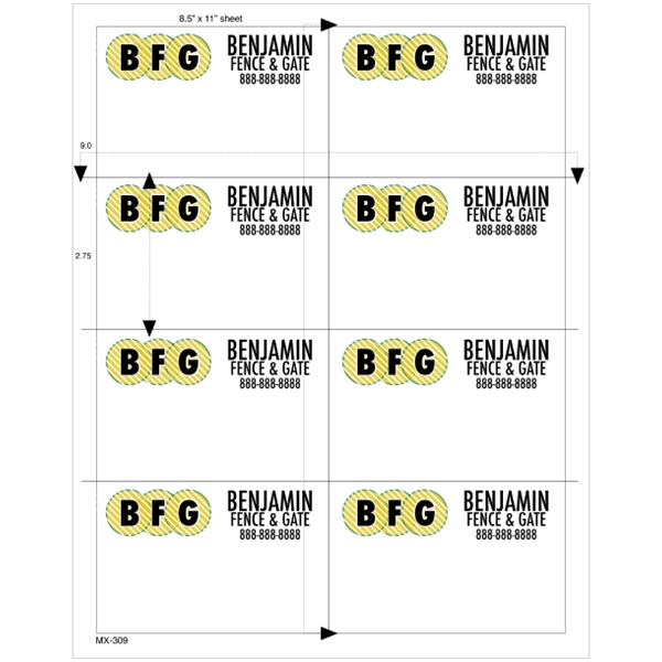 4.25" x 2.75" - 8up 8.5 x 11  Custom Laser Labels 1,000 S...