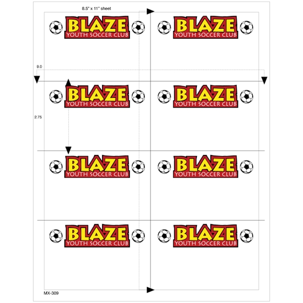 4.25" x 2.75" - 8up 8.5 x 11  Custom Laser Labels 1,000 S...