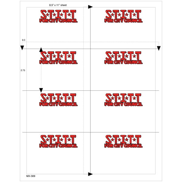 4.25" x 2.75" - 8up 8.5 x 11  Custom Laser Labels 1,000 S...