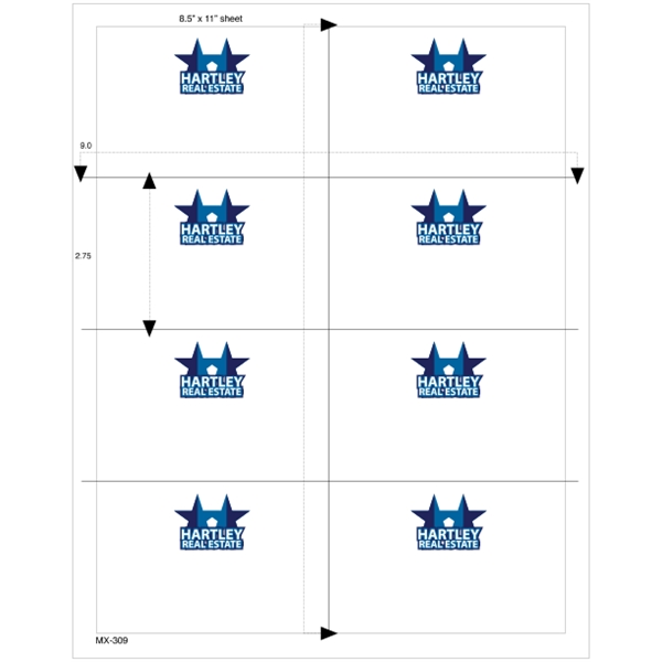 4.25" x 2.75" - 8up 8.5 x 11  Custom Laser Labels 1,000 S...