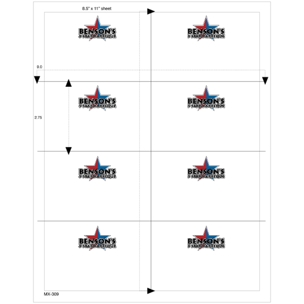 4.25" x 2.75" - 8up 8.5 x 11  Custom Laser Labels 1,000 S...