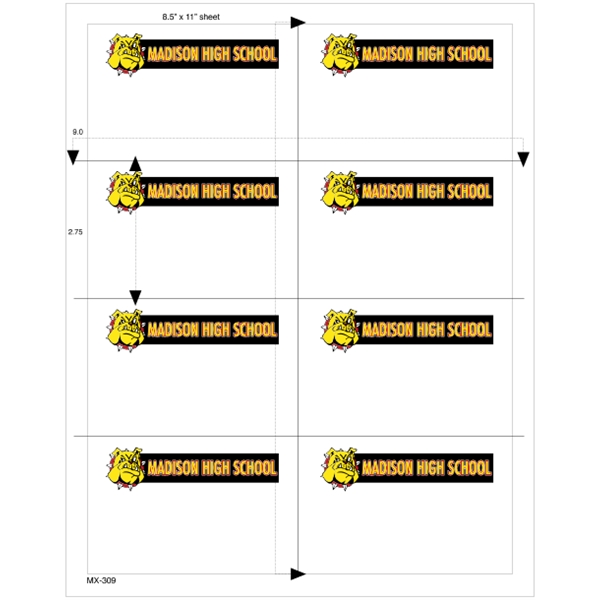 4.25" x 2.75" - 8up 8.5 x 11  Custom Laser Labels 1,000 S...