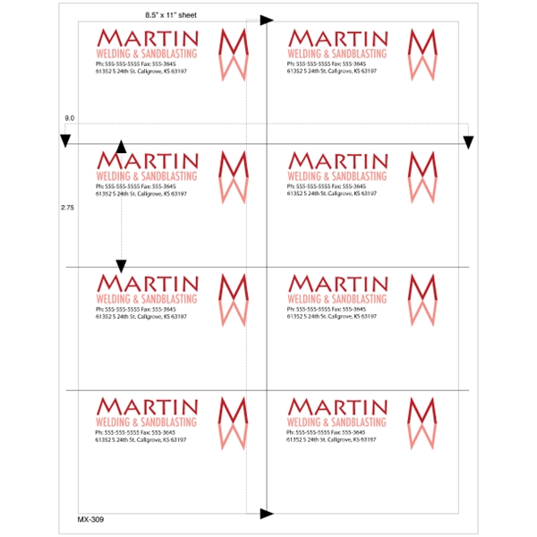 4.25" x 2.75" - 8up 8.5 x 11  Custom Laser Labels 1,000 S...