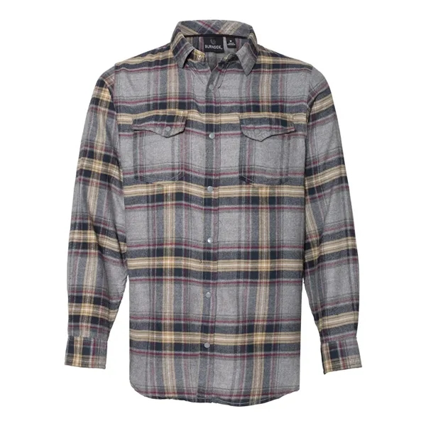Burnside Men's Snap Front Plaid Flannel Shirt - Burnside Men's Snap Front Plaid Flannel Shirt - Image 7 of 10