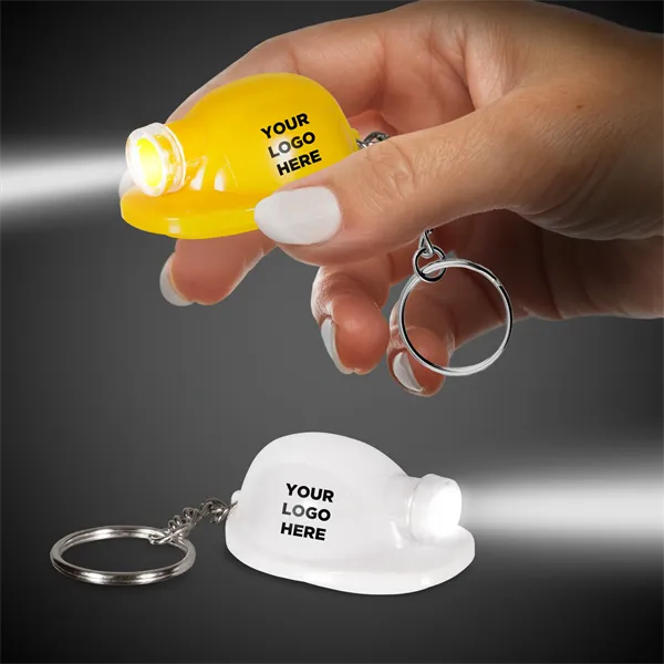 Safety Helmet LED Light Up Flashlight Keychain - Safety Helmet LED Light Up Flashlight Keychain - Image 0 of 10
