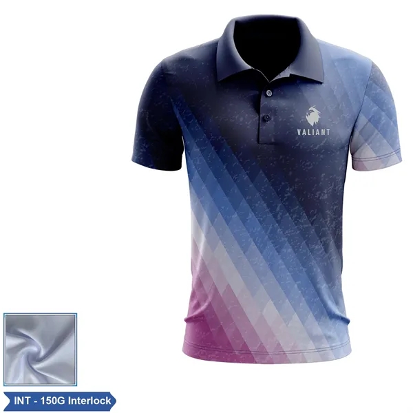 Unisex & Kids' Sublimation 150G Interlock Short Sleeve Polo - Unisex & Kids' Sublimation 150G Interlock Short Sleeve Polo - Image 1 of 3