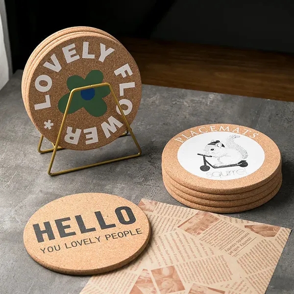 Cork Coaster for Drink Absorbent Heat Resistant Reusable - Cork Coaster for Drink Absorbent Heat Resistant Reusable - Image 1 of 5