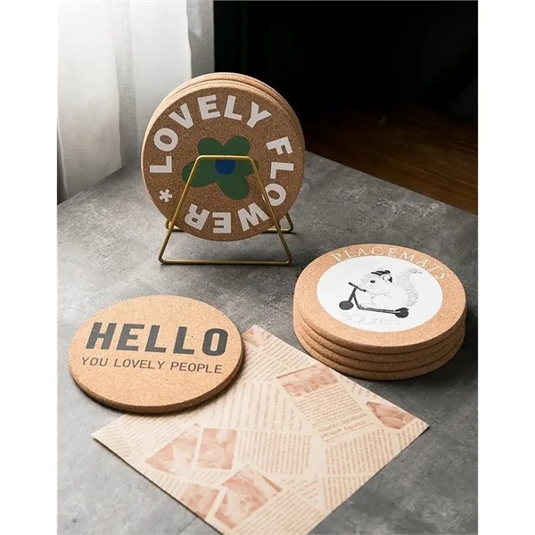 Cork Coaster for Drink Absorbent Heat Resistant Reusable - Cork Coaster for Drink Absorbent Heat Resistant Reusable - Image 4 of 5