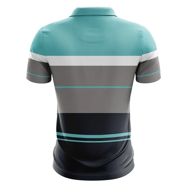 Sublimation Jacquard Stripe Short Slv Polo -Men, Women, Kids - Sublimation Jacquard Stripe Short Slv Polo -Men, Women, Kids - Image 2 of 2