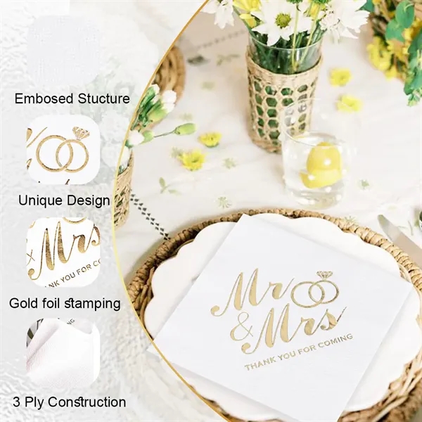 Customized  Gold-stamped Napkins - Customized  Gold-stamped Napkins - Image 0 of 4