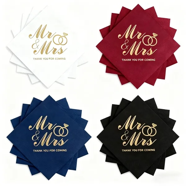 Customized  Gold-stamped Napkins - Customized  Gold-stamped Napkins - Image 2 of 4