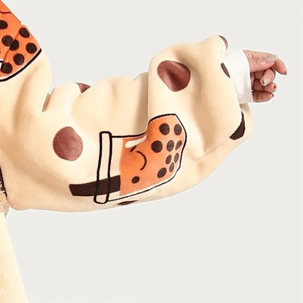 Wearable Blanket Hoodie Fleece Sweatshirt - Wearable Blanket Hoodie Fleece Sweatshirt - Image 4 of 5