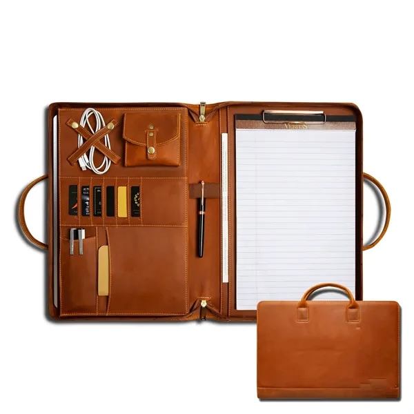 Personalized Genuine Leather Portfolio with Handle - Personalized Genuine Leather Portfolio with Handle - Image 9 of 9